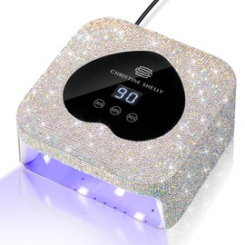 UV Nail Lamp, CHRISTINE SHELLY UV Light for Gel Nails, 48W Plug-in Mini Diamond Nail Lamp Nail Dryer with Touch Control Auto Sensor and 3 Timer Settings Nail Light Curing Lamp, Home Salon, White