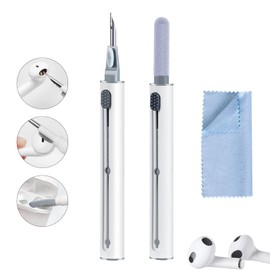 Airpod Cleaner Kit, Earbud Cleaning Kitfor Airpods Pro 1 2 3,Multi-FunctionCleaning Pen with Soft Brush FlockingSponge, Suitable for BluetoothHeadset, Charging Box, Mobile Phone,Earbud (1Pcs)