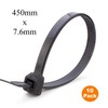 10 x Black Long Cable Ties 450mm x 7.6mm Wide