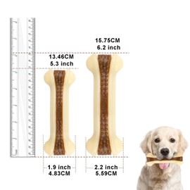 Velmoriah 2 Pack Dog Chew Toys for Aggressive Chewers, Beef Flavor Nylon Durable Dog Bones for Large/Medium/Small Puppies Breeds