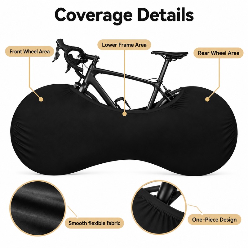 Bicycle Storage Cover for Indoor Protection – Black Wheel &