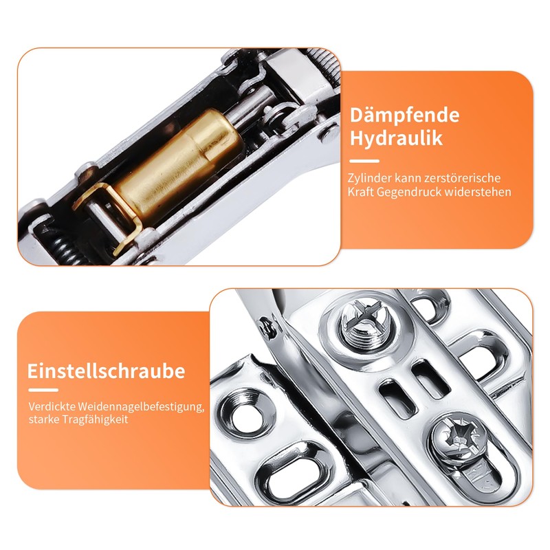Bohaner 4 Pcs 165 Degree Corner Cabinet Hinges with Damper