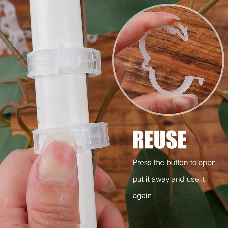 Plant Support Clips 50pcs Reusable Tomato Clips Plastic Trellis Clips