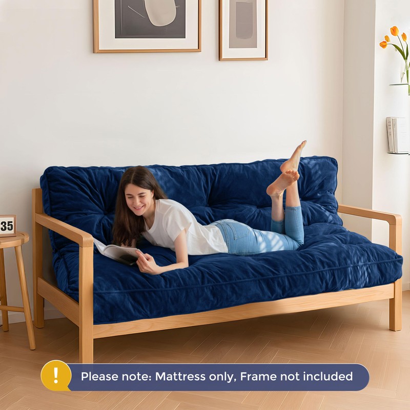 MAXYOYO 6" Futon Mattress Full Size, Velvet Thick Futons Sofa