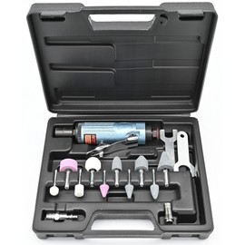 Air Die Grinder Kit With 1/4 and 1/8 inch Collets, Pneumatic Grinder Include 10 Pcs Die Grinder Attachments, Air Grinder Tool 25000 RPM By Bowd