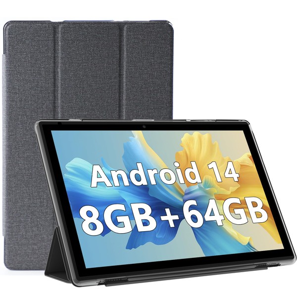 Android 14 Tablet, 10 inch Tablets with Case, 8GB RAM+64GB