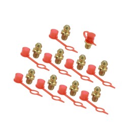 ACROPIX M6 Straight Brass Hydraulic Grease Nipple Fittings with Dust Cap - 10 Set Car Parts