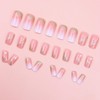 Press on Nails Medium Square Fake Nails Gold Glitter False
