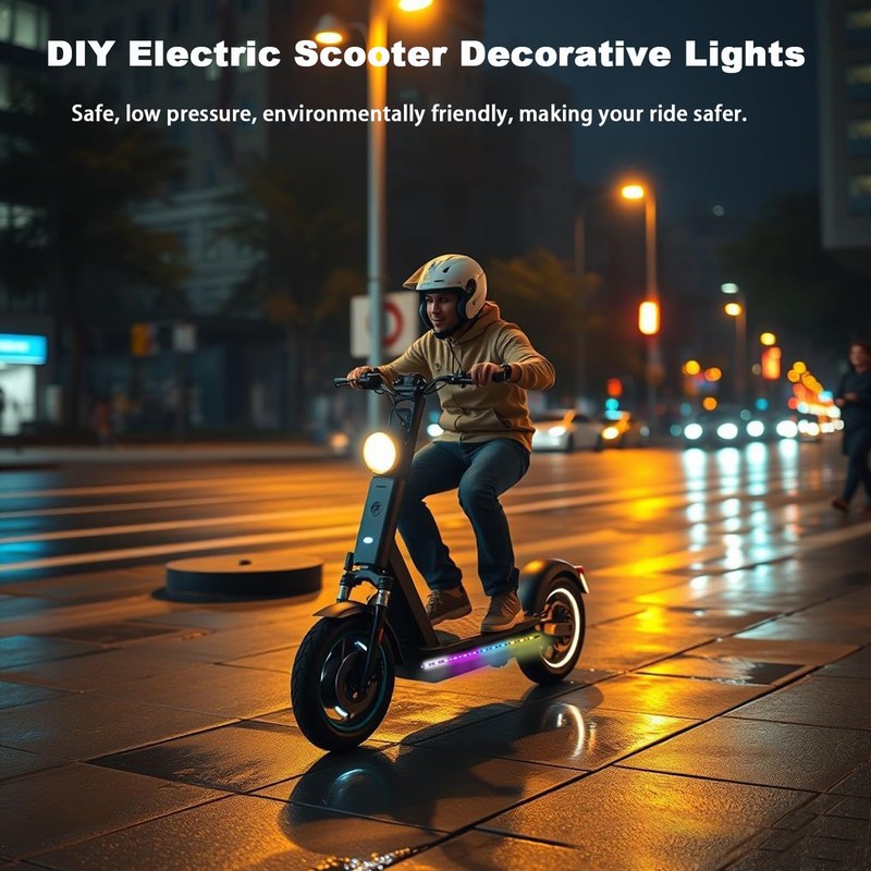 2 Strip Electric LED Music Sync Multicolor Lightning Changing Scooter