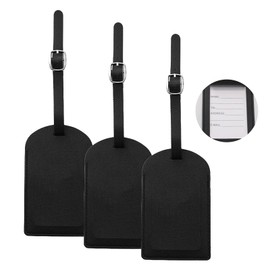 3 Pack Luggage Tags, PU Leather Baggage Tags for Suitcases, Valise Labels with Name ID Card, Noticeable, Durable, Travel Accessories(Size:3)