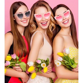 owlfun 9pack Heart Sunglasses,Sunglasses Womens,Vintage Love Heart Sunglasses For Women Men Kids,Uv400 Protective Sunglasses Wedding Sunglasses Party Sunglasses , 9 Colourful