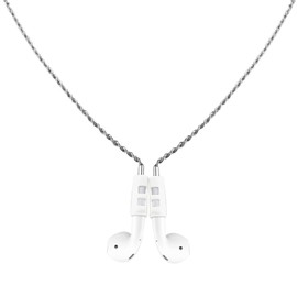LHOEST Chain Stainless Steel Silver for AirPods Pro 1/2/3 Attachments, Anti-Lost, Magnetic Silver Chain Compatible with AirPods 1/2/3 Accessories, Retaining Strap Magnetic Strap Necklace Men Women