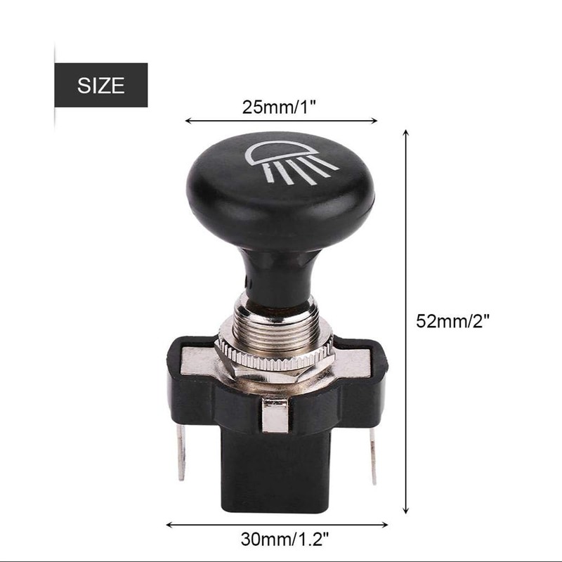 Sarini 12V Push-Pull Light Switch for Car Headlights Fits Club
