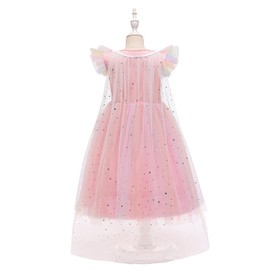 Lito Angels Princess Unicorn Costume Dress Fancy Dress with Cape and Headband for Children Girls Size 5-6 Years 116 Pink (Tag Number 130)
