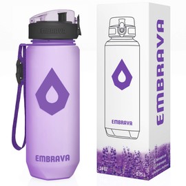 Embrava 24oz BPA-Free Plastic Sports Water Bottle For Gym, Yoga, Running