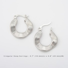 RENAIZ | Geometric |14K Real Gold Plated | Hoop Earrings for Women Hypoallergenic Earrings Gold/Silver Hoops Earrings Trendy Fashion Lightwieght Gold Jewelry Gifts Small Tiny Minimalism, Brass, No