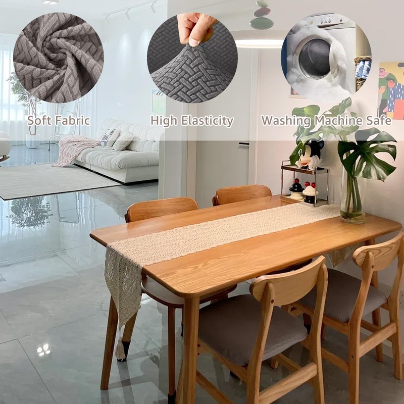 LOPYXBR Dining Chair Seat Covers Set of 6 Jacquard Dining