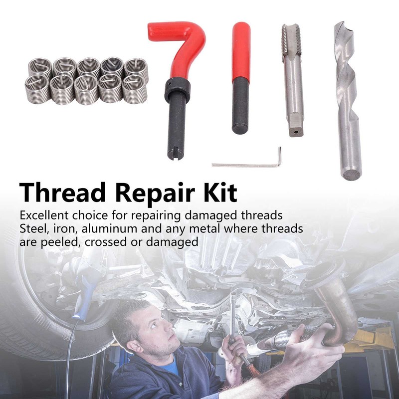 Fafeicy Thread Repair Kit, 15 Pieces/Set M14 x 1.5 mm