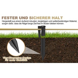 Hofeny Ground Pegs for Robotic Lawnmower Boundary Cable, Pack of 100, Lawn Robot Ground Anchors, Ground Hooks, Ground Spikes, Hooks, Nails, Boundary Wire, Cable Pegs, Compatible with Husqvarna,