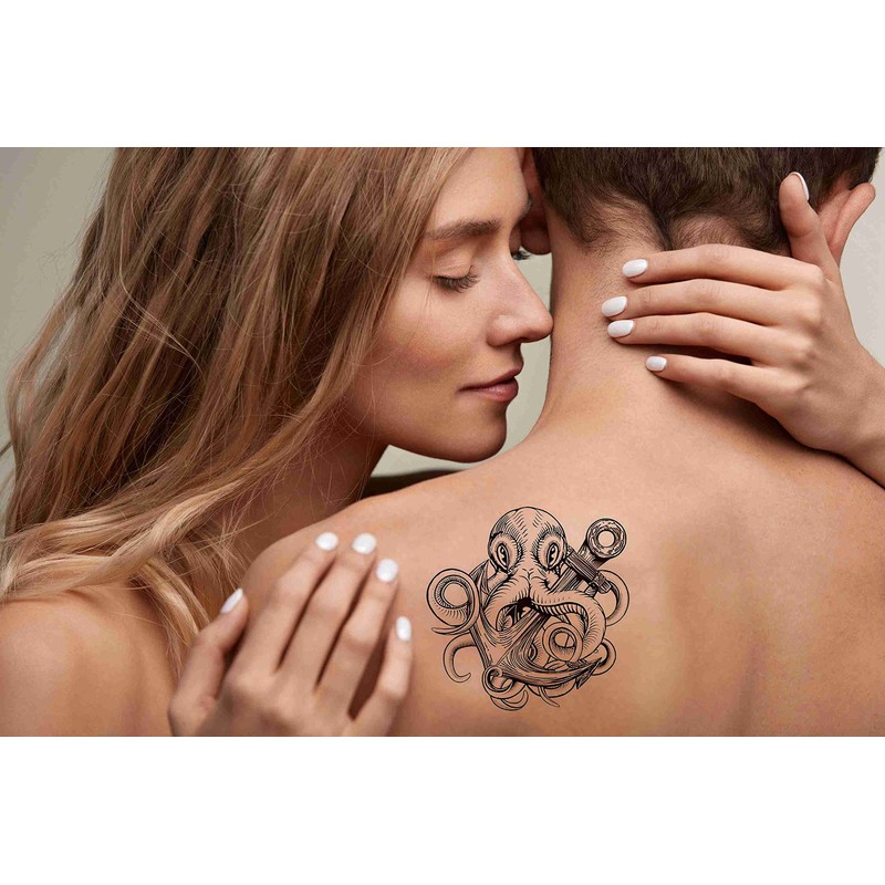 Dopetattoo Tattoo design 6 Sheets Temporary Tattoos Octopus Anchors Temporary