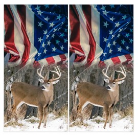Unbranded W4 American Flag and Deer in Snow