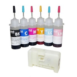 Epson IC6CL80L IC6CL70L Refillable Ink with Resetter, Set of 6 Colors, Compatible (0.5 fl oz (15 ml), 70, 70L, IC70L, 80, 80L, IC80L, Reink Online Shop