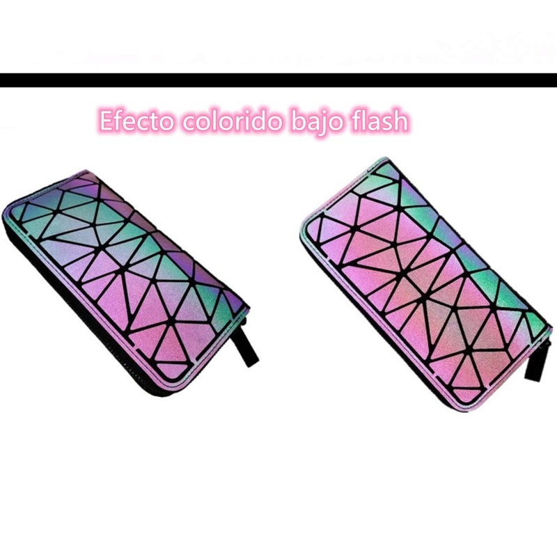 Lumbor37 Cartera Ligera Colorida Crujiente Reflectante del Arco Iris Luminosa