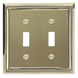 Contoured Metal "Estate" (Bright Brass), wallplate, switchplate, electrical cover, all configurations available_2-200 (Double Toggle)