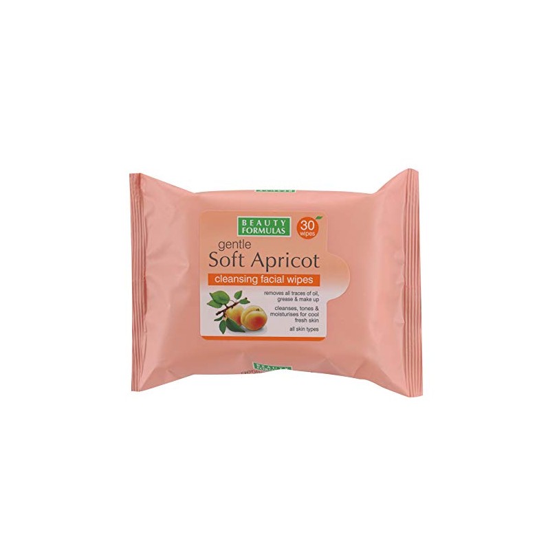 Beauty Formulas Gentle Soft Apricot Cleansing Facial Wipes 30'S