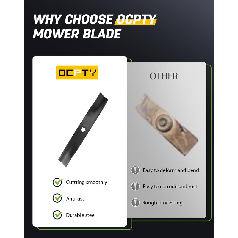 OCPTY Medium-Lift Blades 48'' Mower Blades for Husqvarna YTH2348, YTH2348,