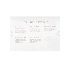 KARMA AND LUCK Grounded in Serenity Taurus Zodiac Crystal Box – Earth Sign Crystal Set for Stability, Strength & Peace – Thoughtful Gift Idea