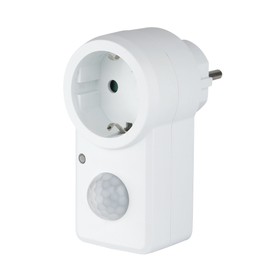 HUBER Motion 20 Adaptor Plug PIR Motion Sensor 180° for Socket I 230 V / 1200 W Motion Sensor LED Suitable with up to 8 m Range I Twilight Sensor