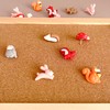 Animal Push Pins (Squirrel,Fox,Hedgehog,Rabbit,Bear,Owl,Mushroom) - Cute Resin Thumb Tacks for