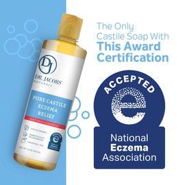 Dr. Jacobs Pure Castile Baby Wash for Eczema Relief, Effective Body Wash to Relieve Baby Eczema, Gentle Baby Shampoo, Unscented Soap for Baby's Sensitive Skin, and Hypoallergenic Baby Care (16 oz-2PK)