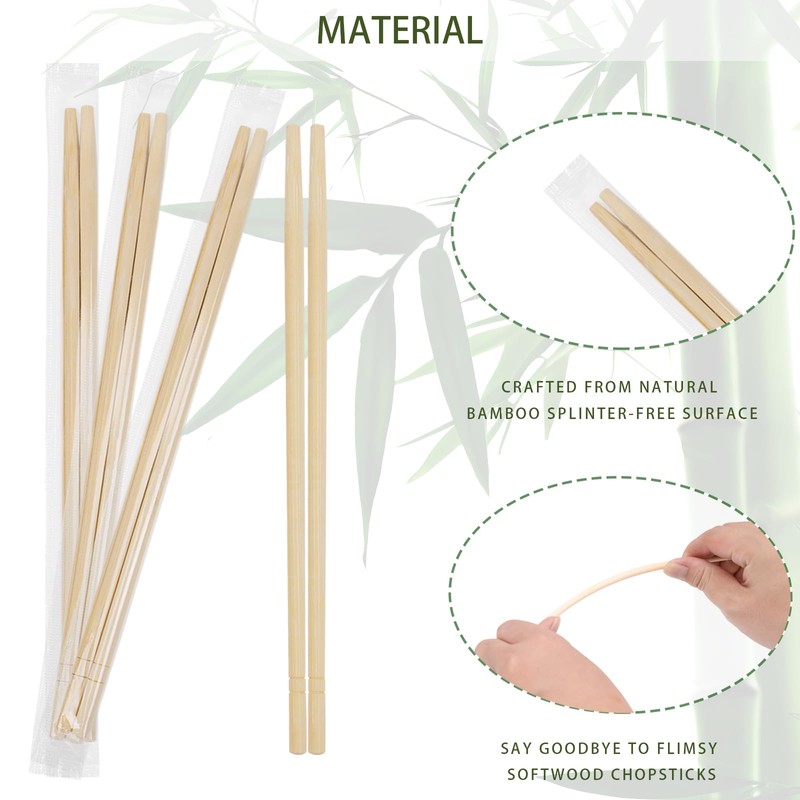 800 Pairs 9 Inch Disposable Bamboo Chopsticks Bulk