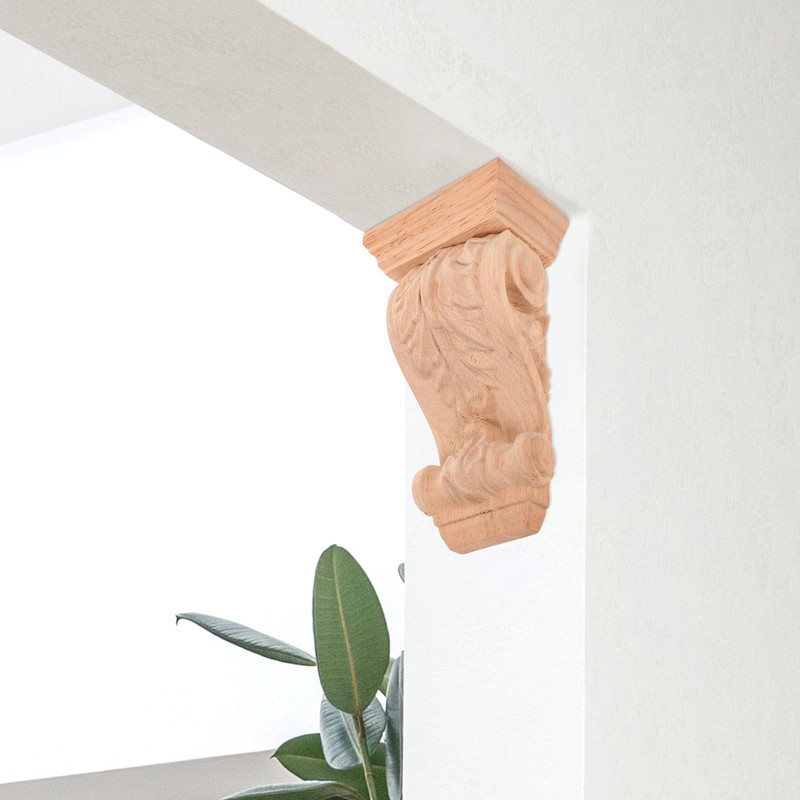 Wooden Console, Capitals Made of Wood, Decorative Shelf Brackets Wood