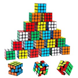 Jotia 24Pcs 3x3x3 Mini Cube Puzzle Party Favors for Kids, Magic Cube Speed Puzzle Game Toys Brain Teaser Fidget Toy The Most Educational Toy to Effectively Improve Your Child's Concentration (30mm)