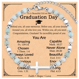 ITESSY 2026 Graduation Gifts for Girls Women Her, 5th 6th 8th Grad Middle High school College Masters Degree Graduation Cross Bracelet Jewelry Gifts for Daughter Granddaughter Sister Niece Friend