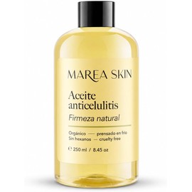 Aceite Anticelulitis, Prensado en Frío, 100% Puro y Orgánico Certificado, Sin Hexanos, Sin Parabenos, Sin Fragancias, Disminuye Estrías, Celulitis, Cicatrices, Imperfecciones e Impurezas Marea Skin Club Marea (250 ml Aceite Anticelulitis de Día)