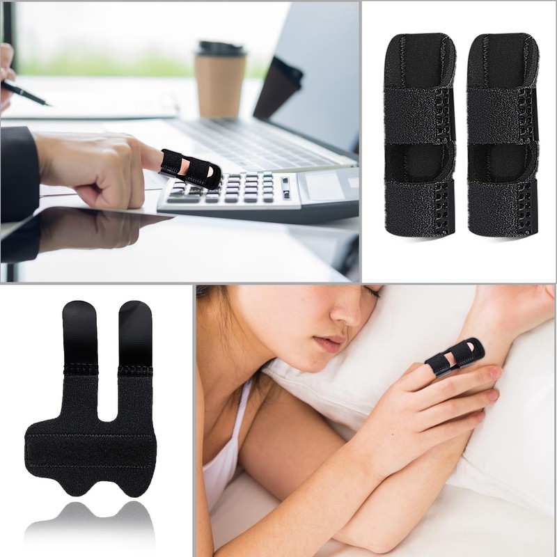 【4個入り】ポタオ指の固定器、指のサポート、指の包帯、指のプロテクター、指の切断保護、6色、ワンサイズ全ての指に適応、大人男女兼用 (レッド)