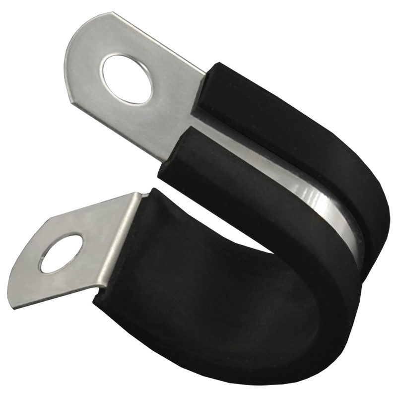 20 PCS Stainless Steel Rubber Cushioned R Shape Clamps,Cable Mounting