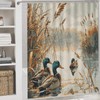 TOWINSFB 4Pcs Wild Lake Duck Shower Curtain Set with Toilet