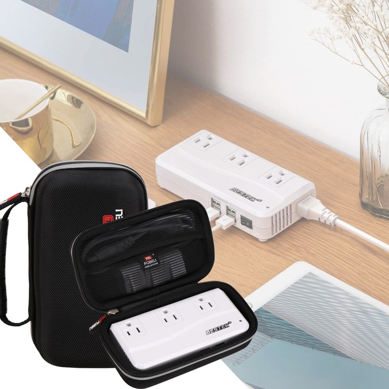 FBLFOBELI Hard Carrying Case for BESTEK Universal Travel Adapter 220V