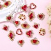 Valentine's Day Nail Charms 16Pcs Heart Nail Charms Red Nail