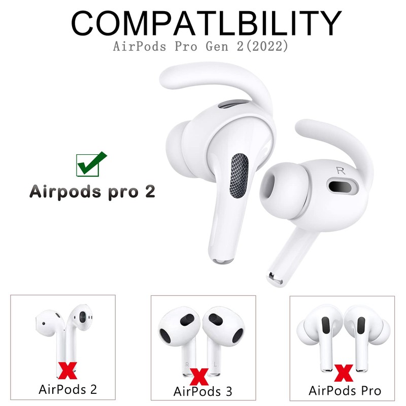 Mijusun 4 Pairs Replacement Ear Hooks for AirPods Pro 2