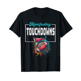 Manifesting Touchdowns Sports Football Flag Artwork T-Shirt