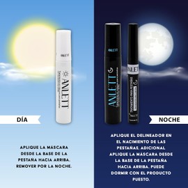 Kit de Tratamiento para Pestañas, 3 Productos, Máscara de Día y Noche con Nanopartículas Lípidas