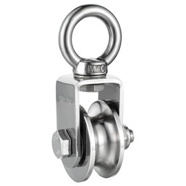 KCNOFNC Pulley Stainless Steel 304 for Steel Cable, Pulley for Ropes, Pulley with 2 Ball Bearings, Load Capacity 500 kg, Pack of 1