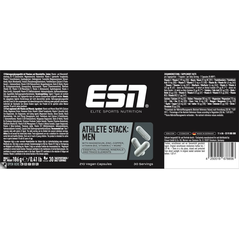 ESN Vitalstoff Basic Bundle, Pack of 2 Athlete Stack Men