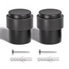 SANATO 10Pcs Black Door Stopper Floor Mounted with Black Rubber,